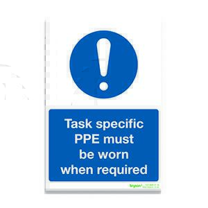 Task Specific PPE Must Be Worn When Required - 1mm Rigid PVC (200x300)