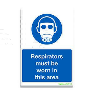 Respirators Must Be Work In This Area - 1mm Rigid PVC (200x300)