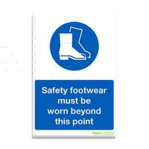 Safety Footwear Must Be Worn Beyond This Point - 1mm Rigid PVC (200x300)