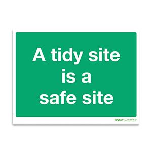 Green A Tidy Site Is A Safe Site - 1mm Rigid PVC (300x200)