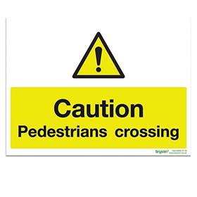 Caution Pedestrians Crossing - 1mm Rigid PVC (300x200)