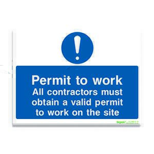 Permit To Work All Contractors Must Contain A Valid Permit - 1mm Rigid PVC (300x200)