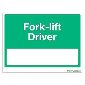 Green Fork Lift Driver - 1mm Rigid PVC (300x200)