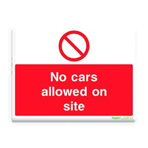 No Cars Allowed On Site - 1mm Rigid PVC (300x200)