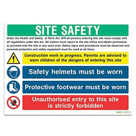 Site Safety Board 8 - 3mm Rigid PVC (900x650)