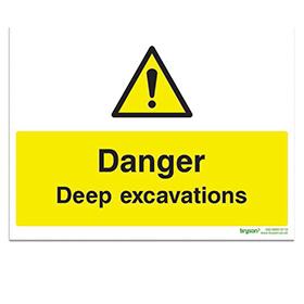Danger Deep Excavations - 1mm Rigid PVC (300x200)