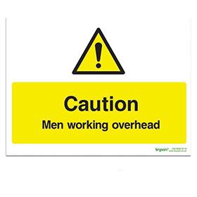 Caution Men Working Overhead - 1mm Rigid PVC (300x200)