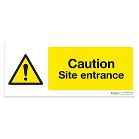 Caution Site Entrance - 1mm Rigid PVC (300x150)