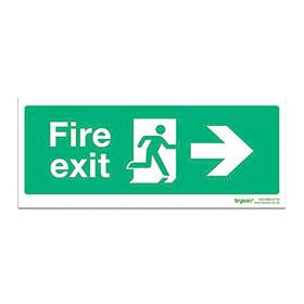 Running Man Fire Exit Right - 1mm Rigid PVC (300x150)