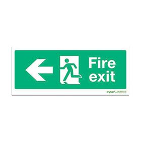 Running Man Fire Exit Left - 1mm Rigid PVC (300x150)