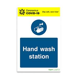 Covid Coronavirus Hand Wash Station - 1mm Rigid PVC (200x300)