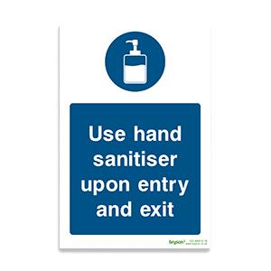 Covid Use Hand Sanitiser Upon Entry - 1mm Rigid PVC (200x300)