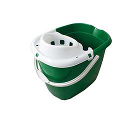 Plastic Mop Bucket with Strain - Green - 14L