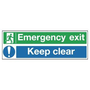 150x450mm Emergency Exit Keep Clear - Rigid