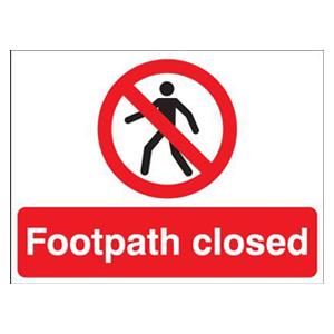 450x600mm Footpath closed stanchion sign