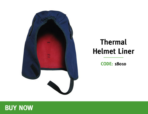 As body heat is lost from the head, wearing a helmet liner underneath a hard hat is a great way to keep warmer. A helmet liner will also protect ears and sides of the face from the elements too.